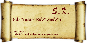 Sándor Kázmér névjegykártya